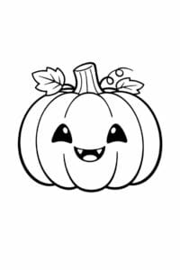 tegning af sødt halloween græskar med smil – cute cartoon