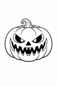 tegning af uhyggeligt grinende græskar – spooky cartoon