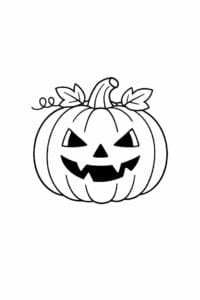 tegning af halloween græskar i enkel stregtegning – simple line art