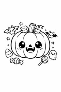 tegning af chibi halloween græskar – chibi