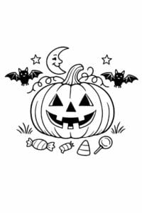 tegning af græskar i vintage halloween stil – vintage illustration