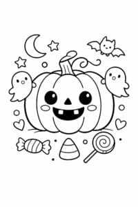 tegning af græskar i pastel halloween stil – pastel aesthetic