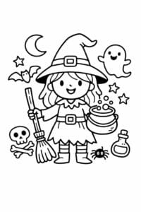 tegning af heks i doodle-tegning – doodle art