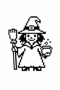 tegning af heks i pixeleret stil – pixel art