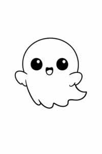 tegning af chibi spøgelse med runde øjne – chibi