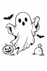 tegning af spøgelse i vintage halloween stil – vintage illustration