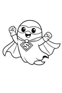 tegning af spøgelse med superheltekappe – superhero cartoon