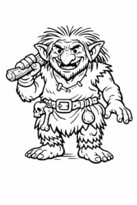 tegning af trold i vintage eventyrstil – vintage illustration