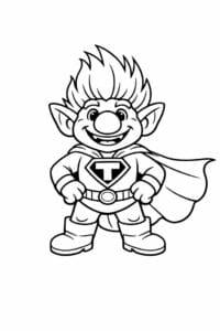 tegning af trold med superheltekappe – superhero cartoon
