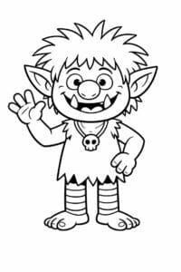 tegning af trold med stribede sokker – funny cartoon
