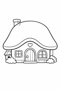 tegning af chibi hus med stort tag – chibi