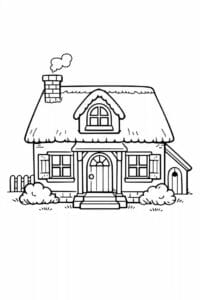 tegning af hus i vintage stil – vintage illustration