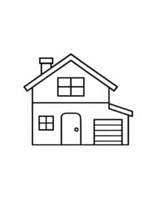 tegning af minimalistisk hus – minimalist cartoon