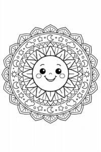 tegning af sol mandala – mandala