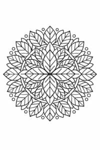 tegning af mandala med blade – mandala