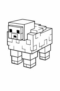 tegning af Minecraft får med uld – Minecraft style