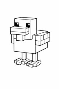 tegning af Minecraft kylling – Minecraft style