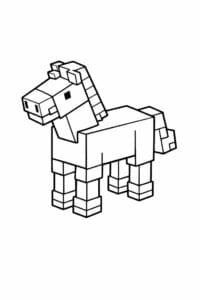 tegning af Minecraft hest – Minecraft style