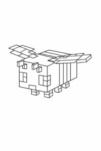 tegning af Minecraft bi – Minecraft style
