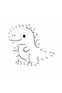 prik til prik opgave af en lille t-rex med 47 prikker