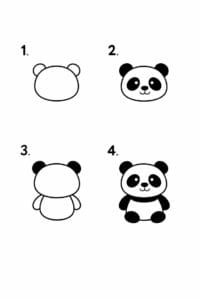 trin for trin tegning af en panda – simpel lær at tegne opgave