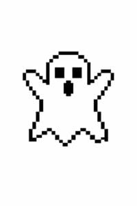 tegning af spøgelse i pixeleret stil – pixel art