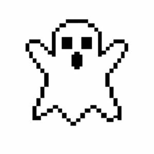 tegning af spøgelse i pixeleret stil - pixel art