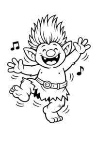 tegning af trold danser glad – playful cartoon