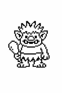 tegning af trold i pixeleret stil – pixel art