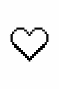 tegning af hjerte i pixeleret stil – pixel art