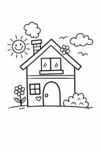 tegning af hus i doodle-tegning – doodle art