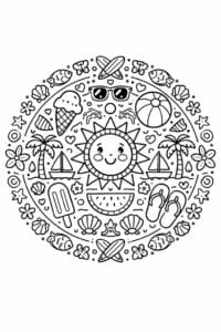 tegning af sommer mandala – mandala