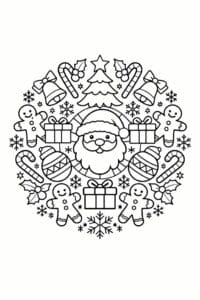 tegning af jul mandala – mandala