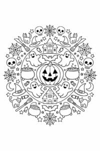 tegning af halloween mandala – mandala