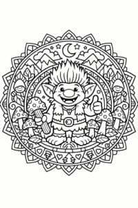 tegning af trold mandala – mandala