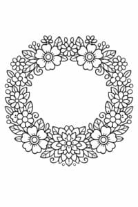 tegning af blomsterramme mandala – mandala