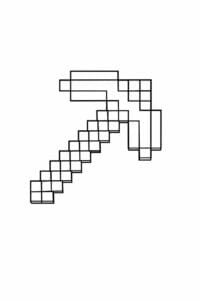 tegning af Minecraft hakke værktøj – Minecraft style
