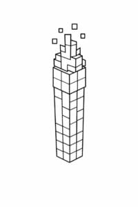 tegning af Minecraft fakkel – Minecraft style