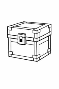 tegning af Minecraft kiste – Minecraft style