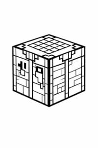 tegning af Minecraft crafting table – Minecraft style