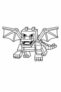 tegning af Minecraft Ender dragon – Minecraft style