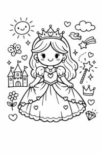 tegning af prinsesse i doodle-tegning – doodle art