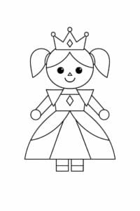 tegning af prinsesse i geometriske former – geometric art