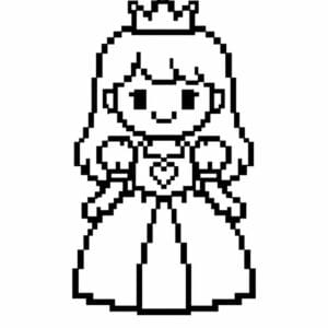 tegning af prinsesse i pixeleret stil - pixel art