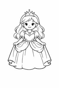 tegning af prinsesse i akvarelstil – watercolor style