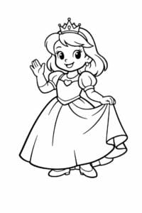 tegning af prinsesse i klassisk tegneseriestil – classic cartoon