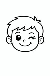 tegning af ansigt der blinker – doodle art