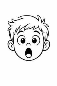 tegning af overrasket ansigt – cartoon