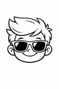 tegning af ansigt med solbriller – cool cartoon