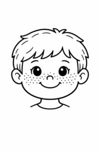 tegning af ansigt med små prikker – hand drawn